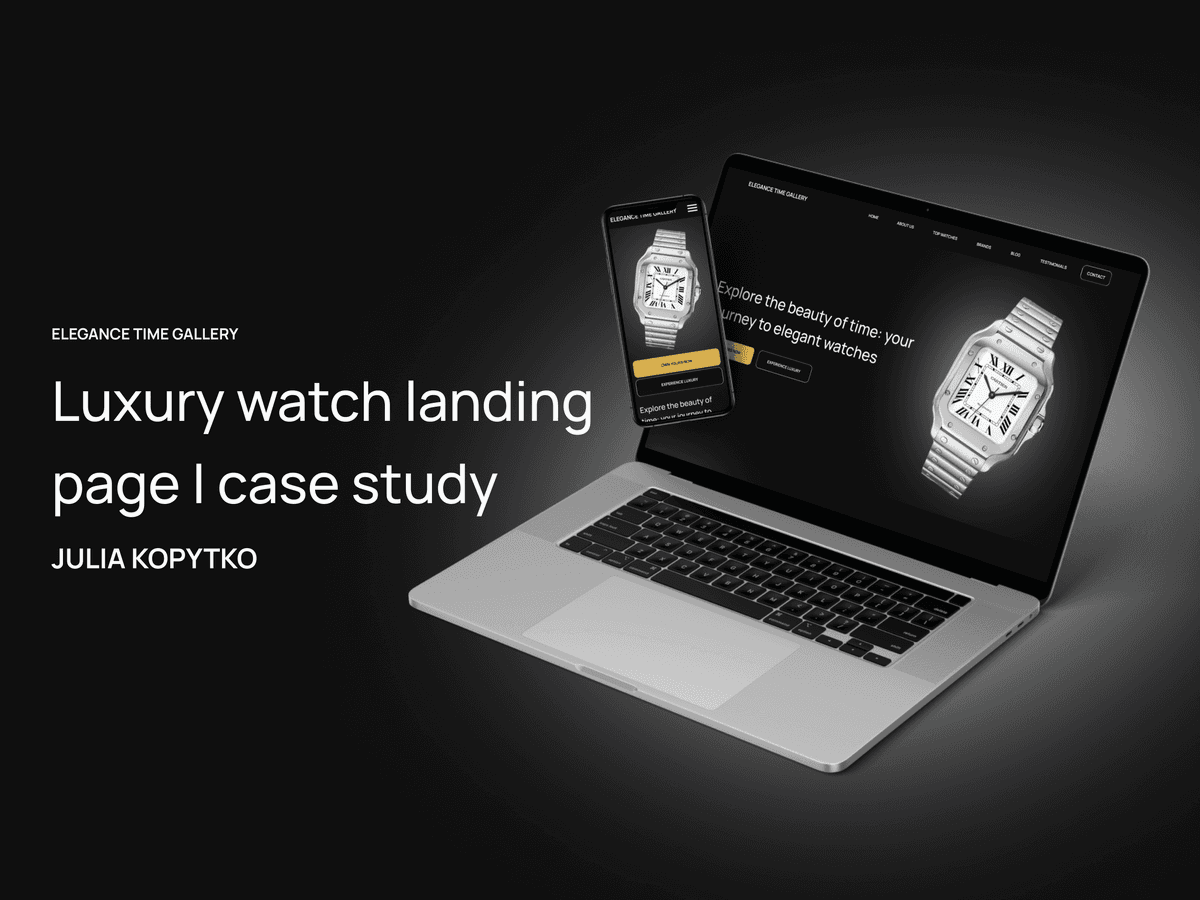 Landing page for watch shop